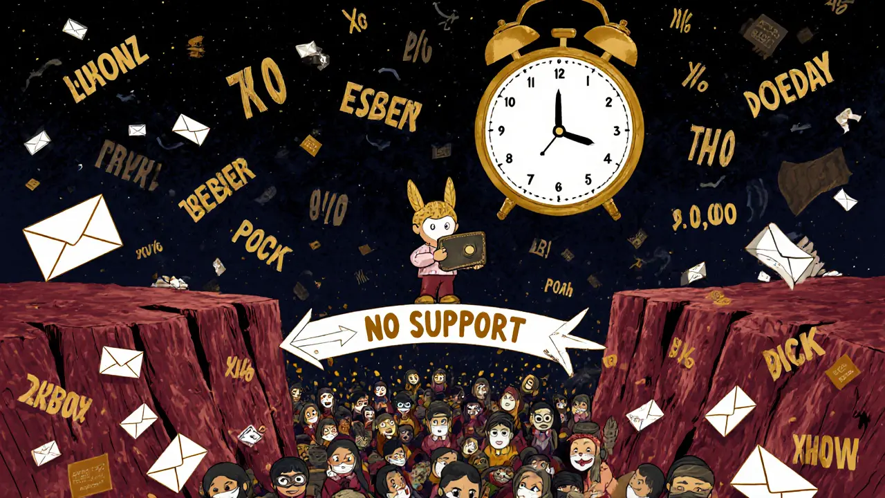 A lone trader on a fragile bridge over empty support, surrounded by fading traffic numbers.