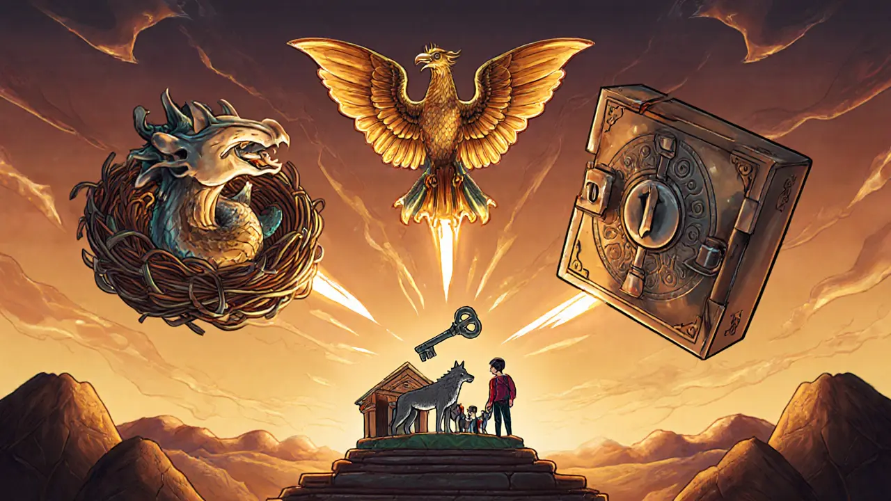 Three metal recovery plates stored safely in different locations, glowing with protective light.