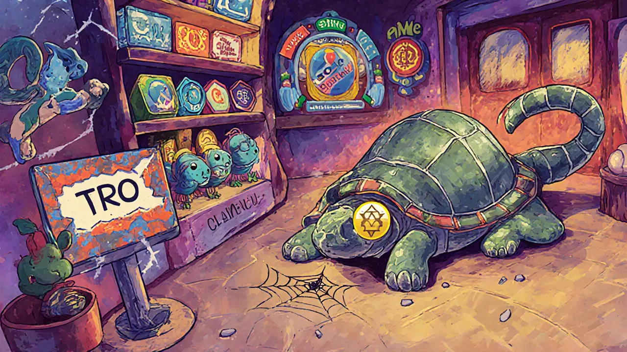 Real airdrop creatures thrive in a marketplace while TRO lies forgotten and dusty.