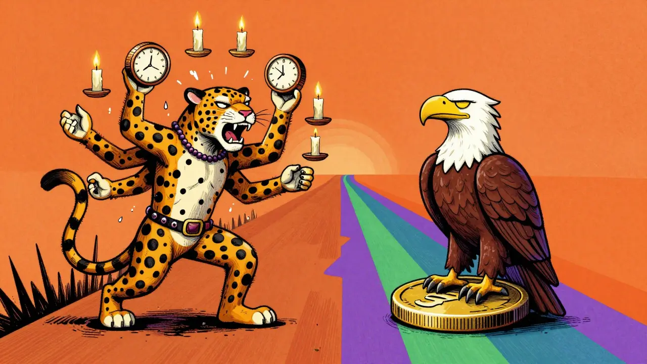 Contrasting Alebrijes: one stressed trader vs one peaceful long-term holder