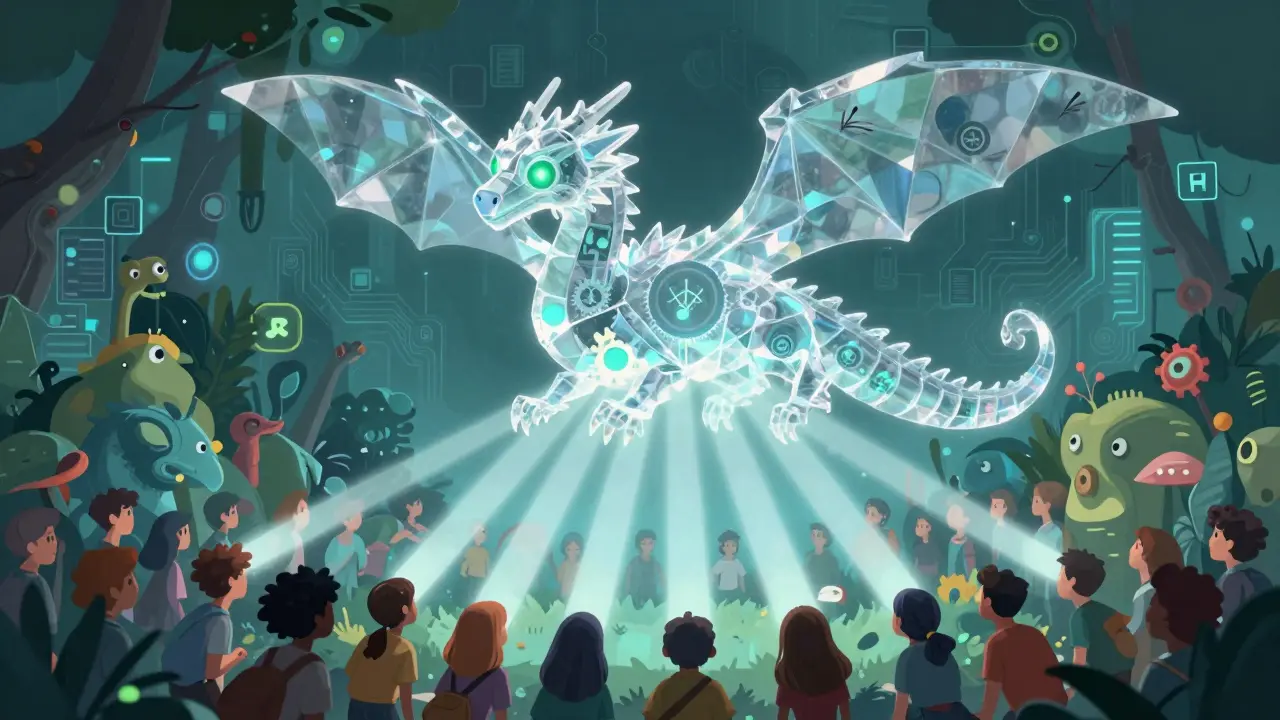 Crystal Alebrije dragon ensuring fair random distribution