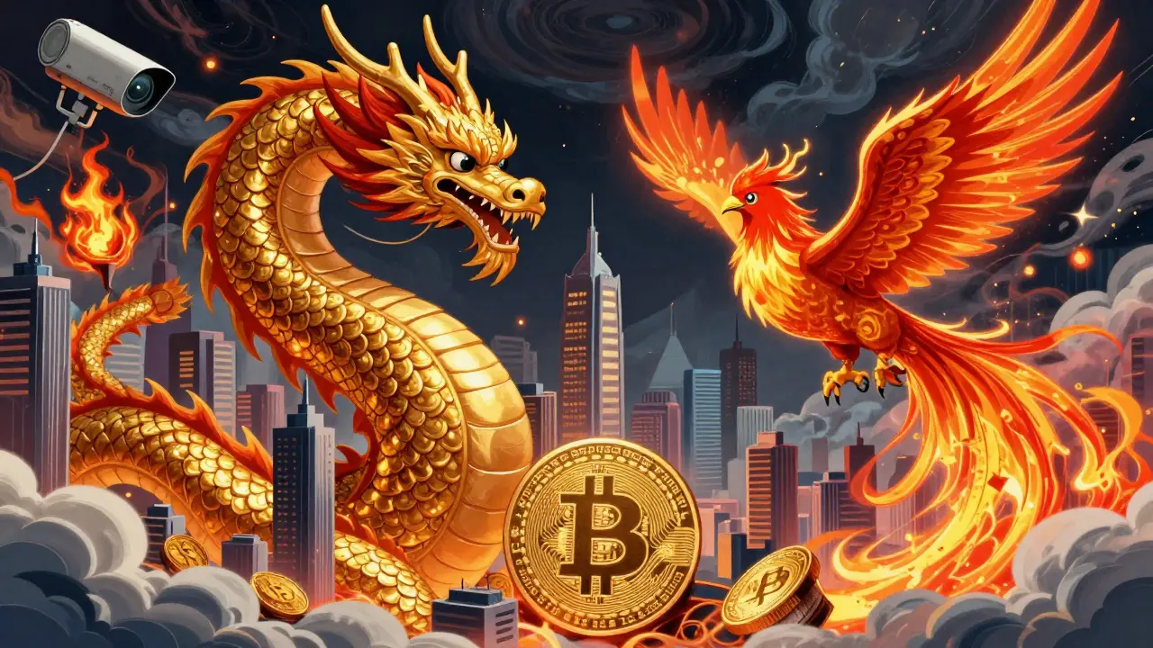Dragon vs Phoenix: Central Bank Control vs Bitcoin Freedom