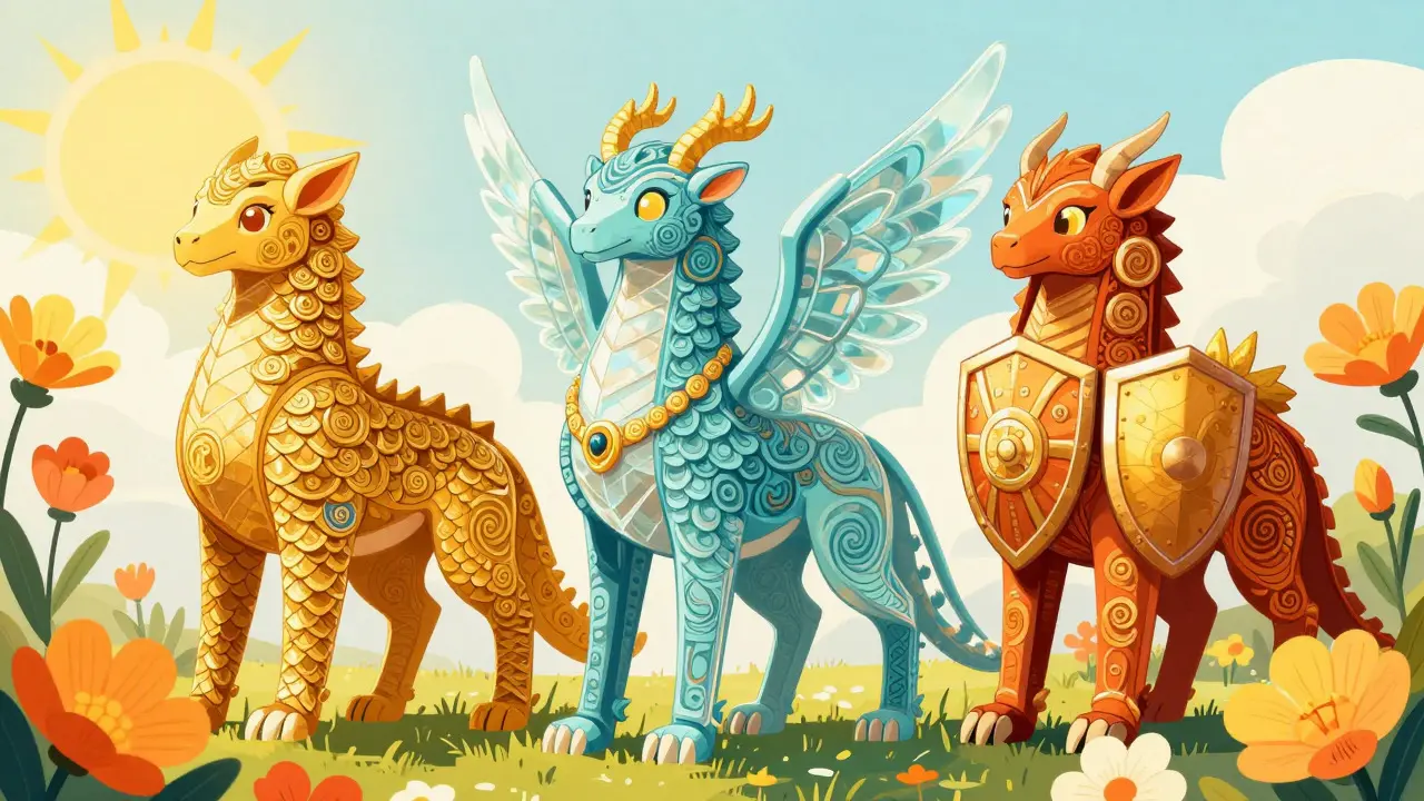 Mythical Alebrije creatures representing safe crypto exchanges