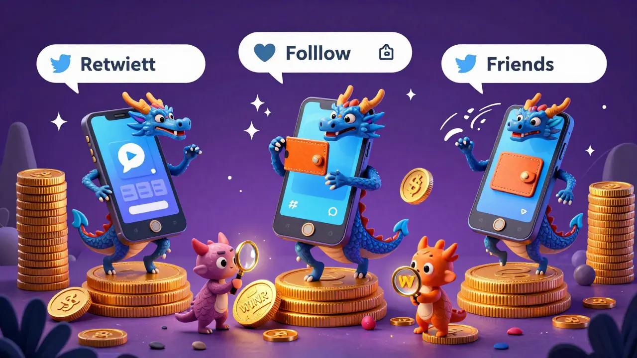 Multi-headed digital dragon performing airdrop tasks