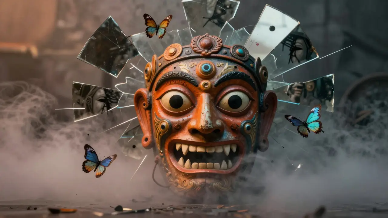 Ornate multi-eyed alebrije mask symbolizing the mystery of airdrop verification
