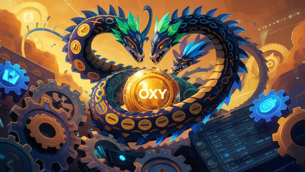Multi-headed alebrije symbolizing cross-collateralized asset pools